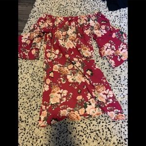 Off the shoulder bell sleeved dress